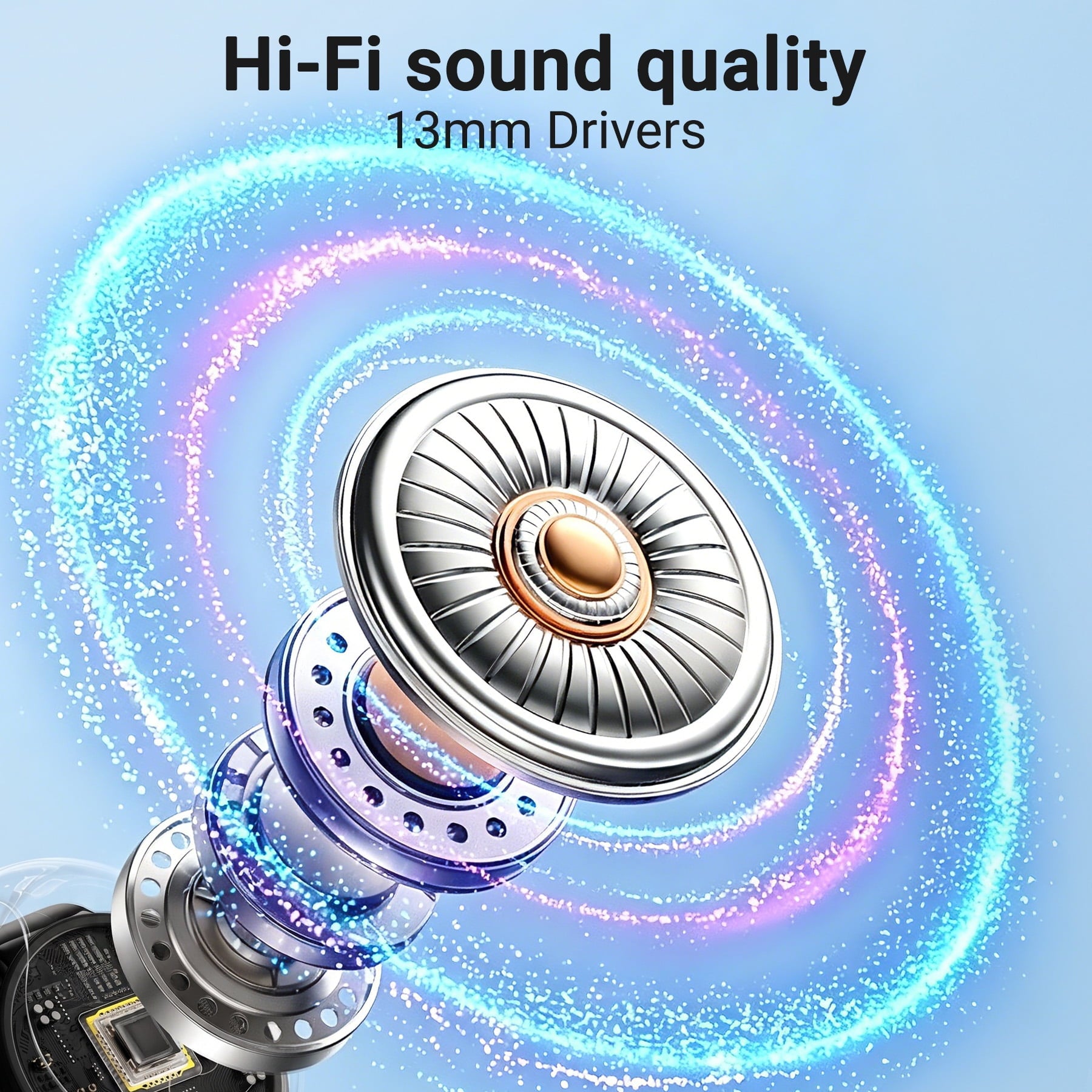 VEAT00L Active Noise Cancelling Wireless Earbuds with Smart Touch Screen, HiFi Stereo Sound, ENC Clear Call Ear Buds, 80H Playtime, IPX7 Waterproof, Transparency Mode，5 EQ for iOS Android