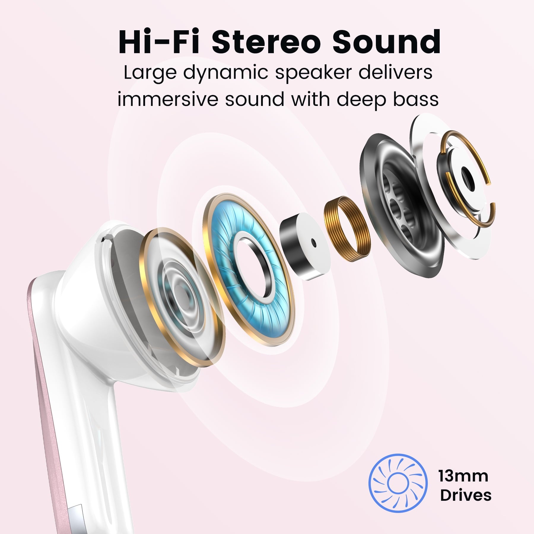 VEAT00L P91 Wireless Earbuds, Bluetooth Headphones V5.4 Stereo Ear buds with Noise Cancelling Mics, 60H Playback Mini Case with Dual LED Display, IP7 Waterproof in-Ear Earphones for Android iOS